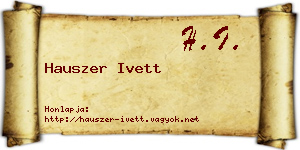 Hauszer Ivett névjegykártya